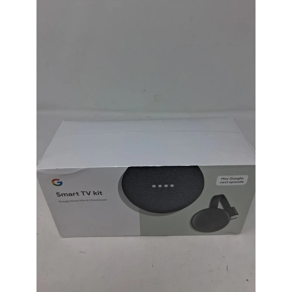 Google Smart TV Kit Home Mini + Chromecast Bundle New Sealed Voice Control. U